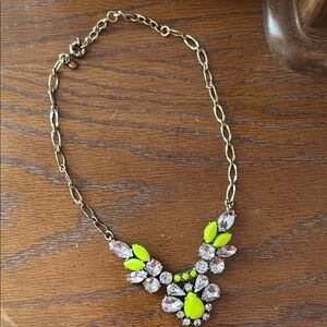 Elegant Neon Yellow and Silver Necklace